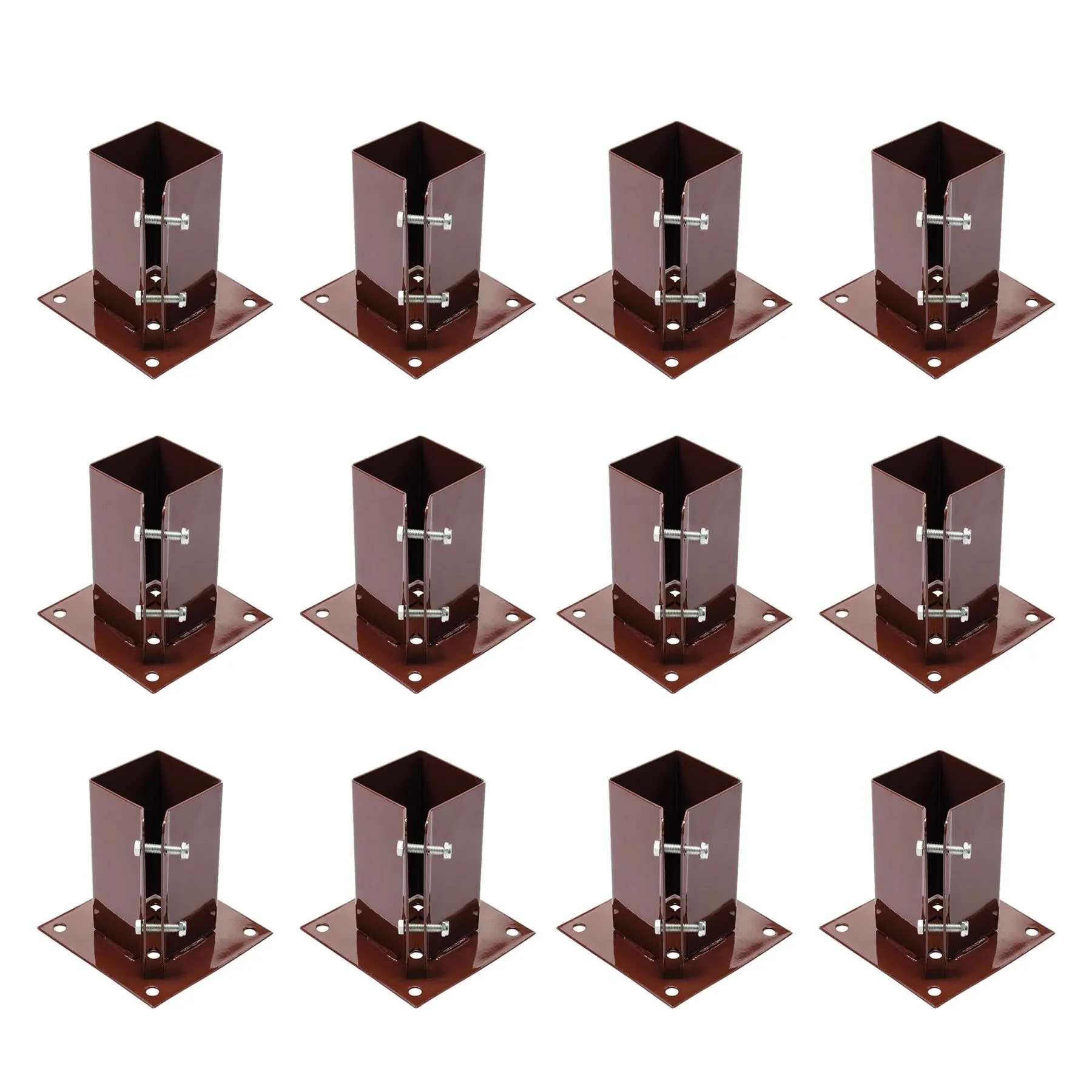 Fence Post Holders / Support - Metal - 3" Bolt Down 75 mm Like Metpost Bolt Grip 12PC