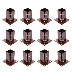 Fence Post Holders / Support - Metal - 3" Bolt Down 75 mm Like Metpost Bolt Grip 12PC