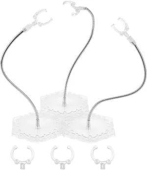 FINGERINSPIRE 3 Pcs Clear Action Figure Stand 9.8inch High Adjustable Metal Support Arm Action Figure Display Holders Attachable Base Model Support Stand Applicable for 7 inch Model