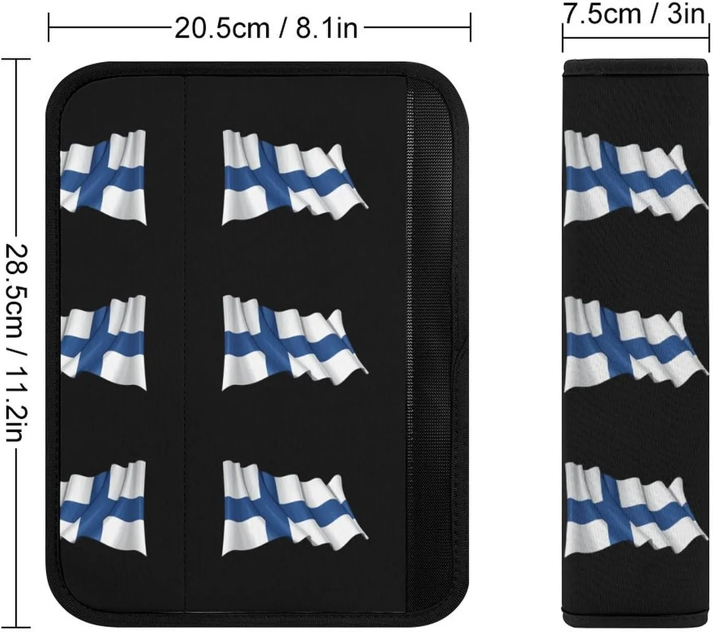 Finland Flag Fashion Car Seat Belt Cover Pad for Shoulder Bag Camera Soft Comfort Accessories 1PCS