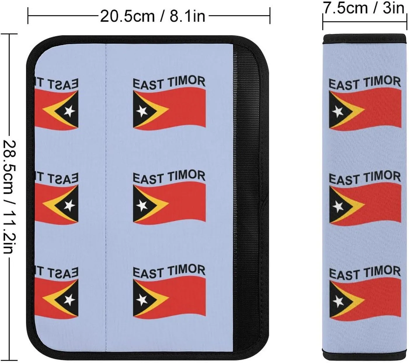 Flag of East Timor Fashion Car Seat Belt Cover Pad for Shoulder Bag Camera Soft Comfort Accessories 1PCS