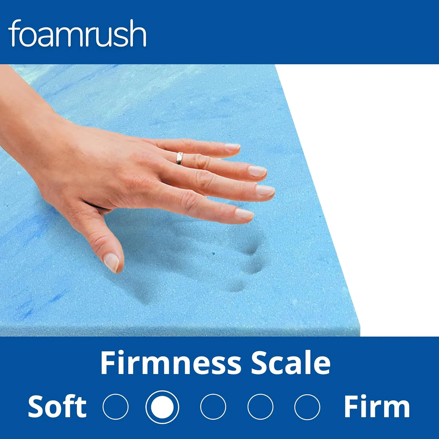 FoamRush 6" x 18" x 20" Gel Memory Foam Only Insert, Square Pad, Memory Foam Topper, Seat Cushion Replacement, Upholstery Foam, Pet Bed Memory Foam, Wheelchair Seat Cushion, Made in USA