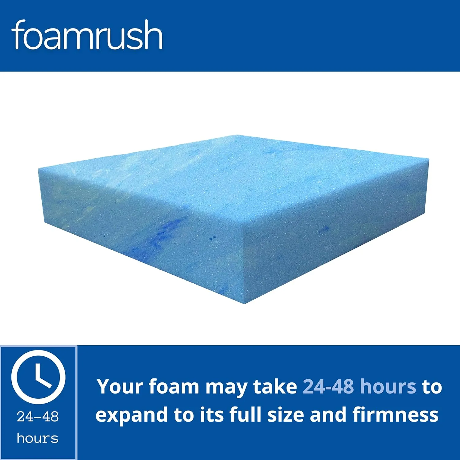 FoamRush 6" x 18" x 20" Gel Memory Foam Only Insert, Square Pad, Memory Foam Topper, Seat Cushion Replacement, Upholstery Foam, Pet Bed Memory Foam, Wheelchair Seat Cushion, Made in USA