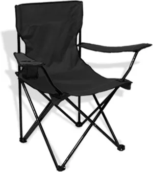 Folding Camping Chair for Adults, Portable Heavy Duty 280lbs Capacity Camp Chair Compact Foldable Lawn Chairs for Outdoor Indoor Beach, Backpacking, Includes Carry Bag (Black)