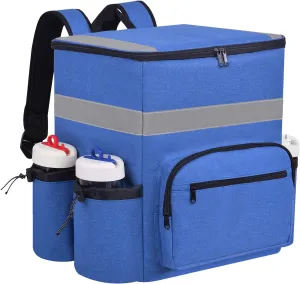 Food Delivery Backpack Pizza Delivery Bag Insulated Delivery Bag with Cup Holders, Delivery Backpack with Support Boards for Bike Delivery, Food Delivery Bag for Carry HOT/COLD (Blue)