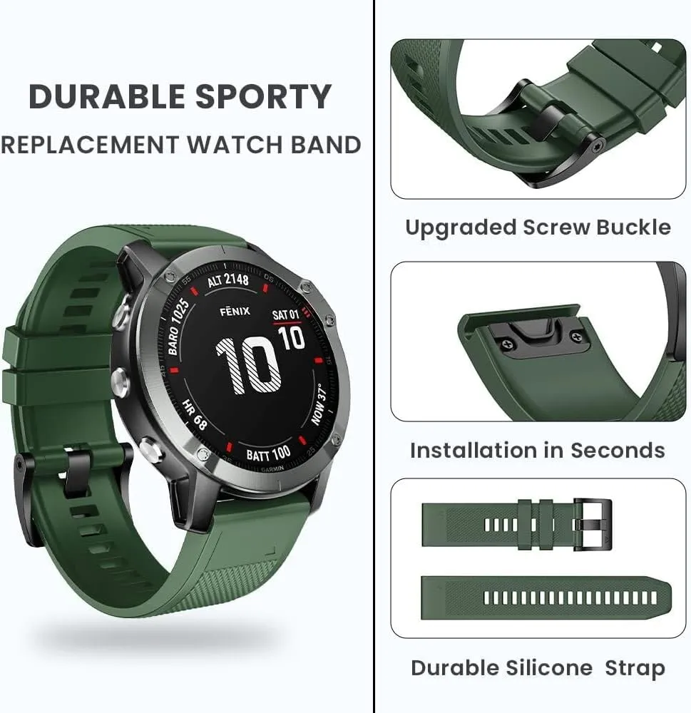 For Fenix 8X Watch Band/Fenix 6X Pro Watch Band/Fenix 5X Band 26mm Watch Bands Compatible with Fenix 6X/Fenix 7X Pro/Fenix 3
