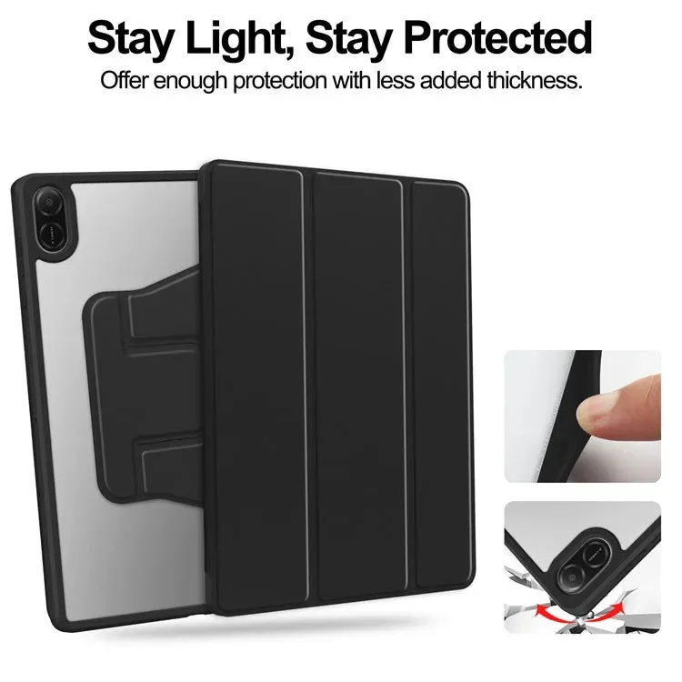 For Honor Pad X8a Case 360° Rotary Stand PU Leather Acrylic Tablet Cover (Without Keyboard)