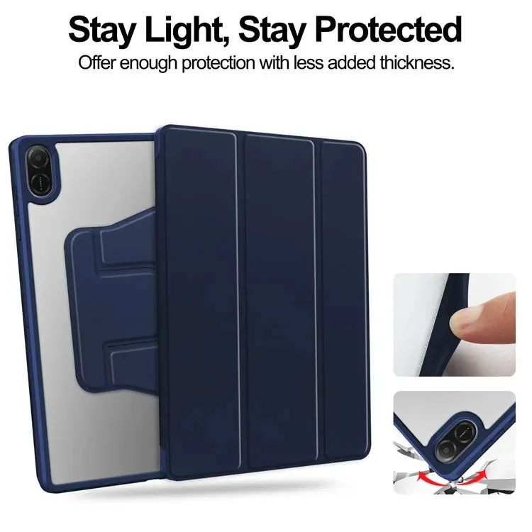 For Honor Pad X8a Case 360° Rotary Stand PU Leather Acrylic Tablet Cover (Without Keyboard)