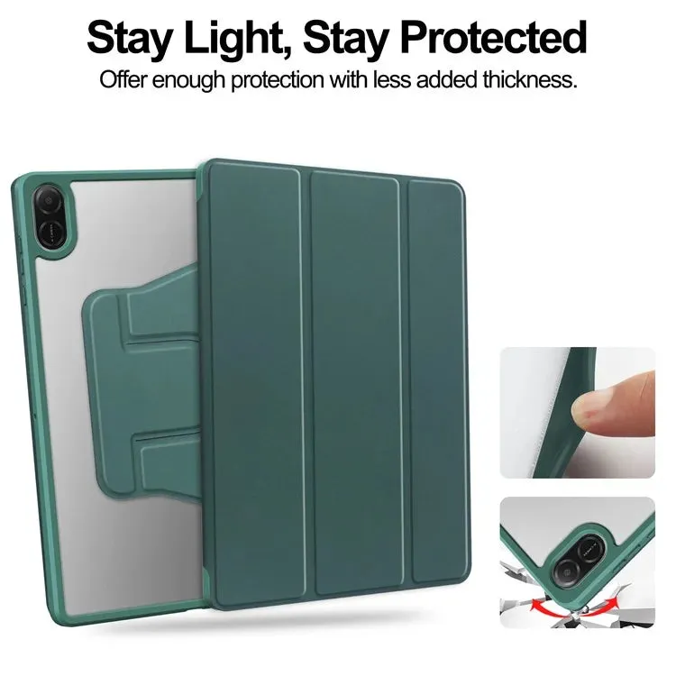 For Honor Pad X8a Case 360° Rotary Stand PU Leather Acrylic Tablet Cover (Without Keyboard)