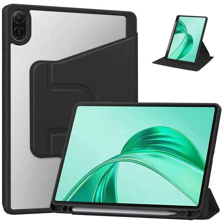 For Honor Pad X8a Case 360° Rotary Stand PU Leather Acrylic Tablet Cover (Without Keyboard)