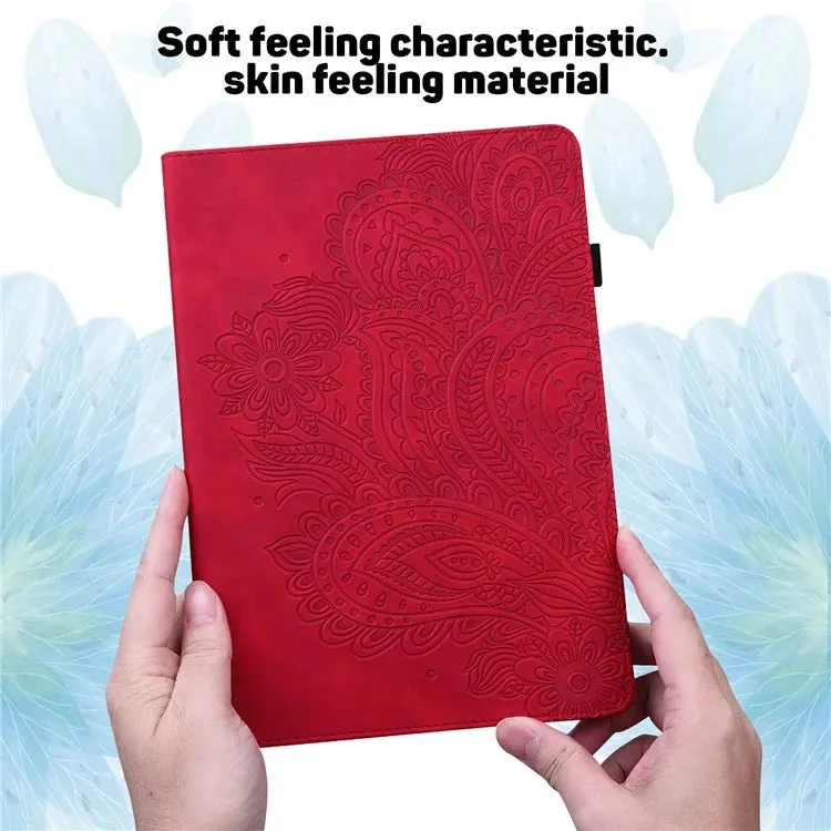 For Honor Pad X8a Case Peacock Flower Pattern Card Holder Leather Tablet Cover