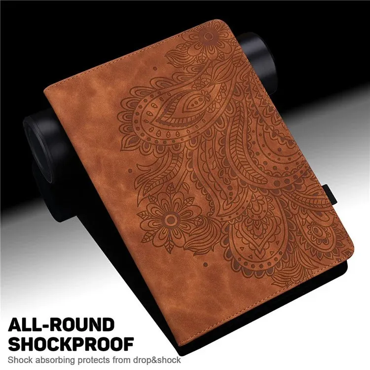 For Honor Pad X8a Case Peacock Flower Pattern Card Holder Leather Tablet Cover