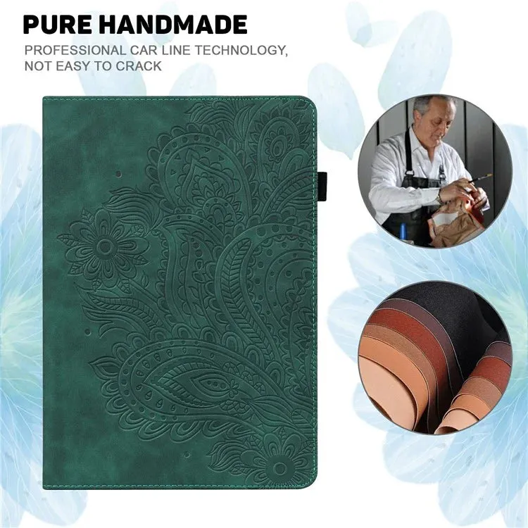 For Honor Pad X8a Case Peacock Flower Pattern Card Holder Leather Tablet Cover