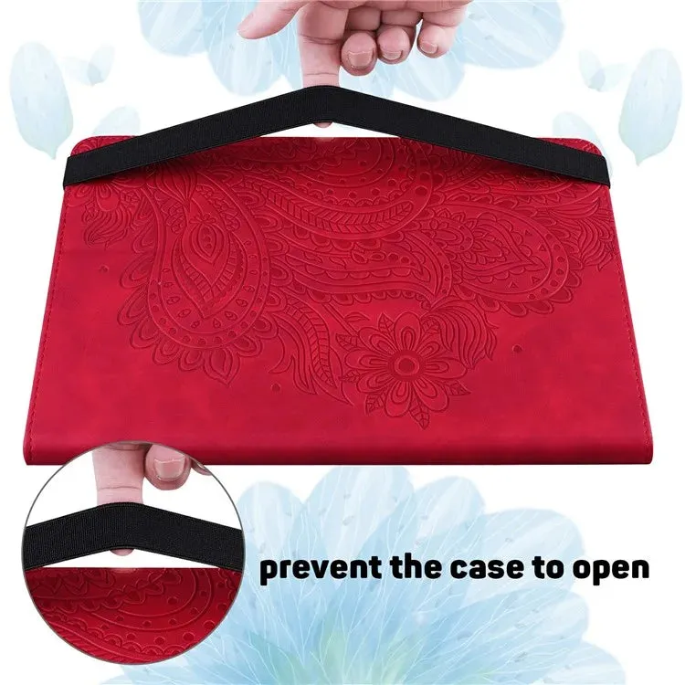 For Honor Pad X8a Case Peacock Flower Pattern Card Holder Leather Tablet Cover