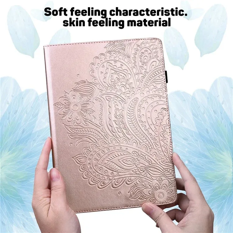For Honor Pad X8a Case Peacock Flower Pattern Card Holder Leather Tablet Cover