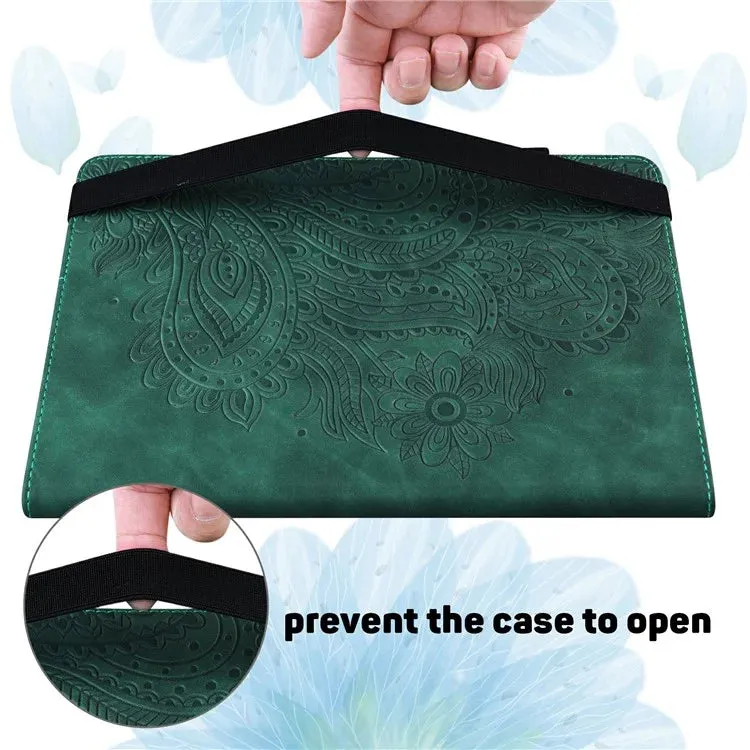For Honor Pad X8a Case Peacock Flower Pattern Card Holder Leather Tablet Cover