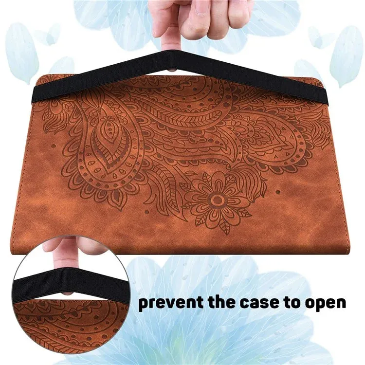 For Honor Pad X8a Case Peacock Flower Pattern Card Holder Leather Tablet Cover