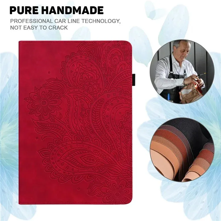 For Honor Pad X8a Case Peacock Flower Pattern Card Holder Leather Tablet Cover