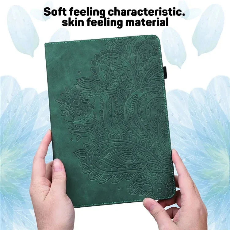 For Honor Pad X8a Case Peacock Flower Pattern Card Holder Leather Tablet Cover