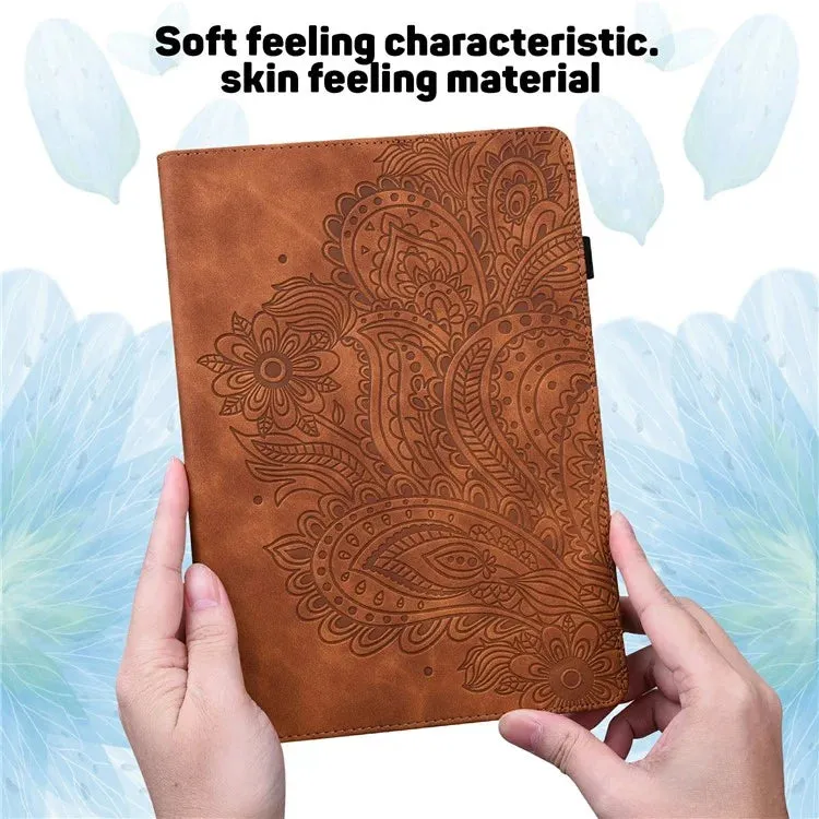 For Honor Pad X8a Case Peacock Flower Pattern Card Holder Leather Tablet Cover