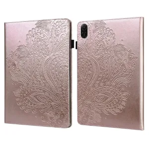 For Honor Pad X8a Case Peacock Flower Pattern Card Holder Leather Tablet Cover