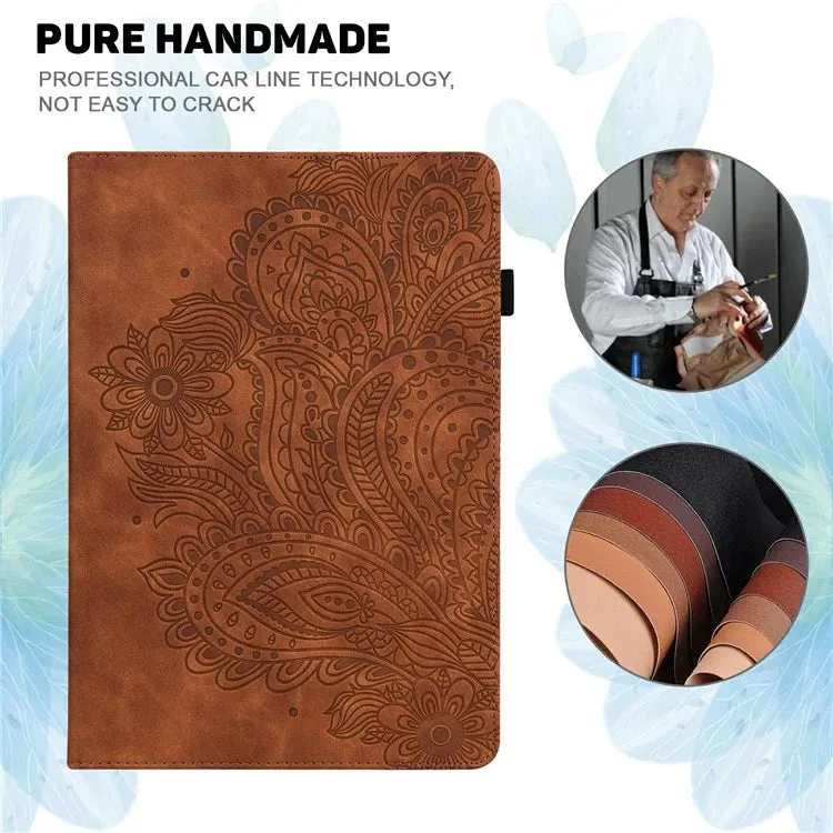 For Honor Pad X8a Case Peacock Flower Pattern Card Holder Leather Tablet Cover