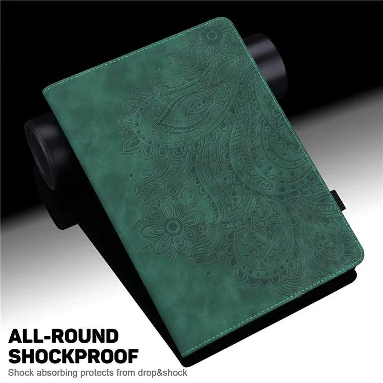For Honor Pad X8a Case Peacock Flower Pattern Card Holder Leather Tablet Cover