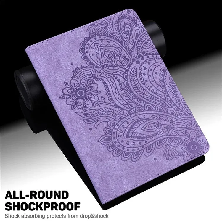 For Honor Pad X8a Case Peacock Flower Pattern Card Holder Leather Tablet Cover