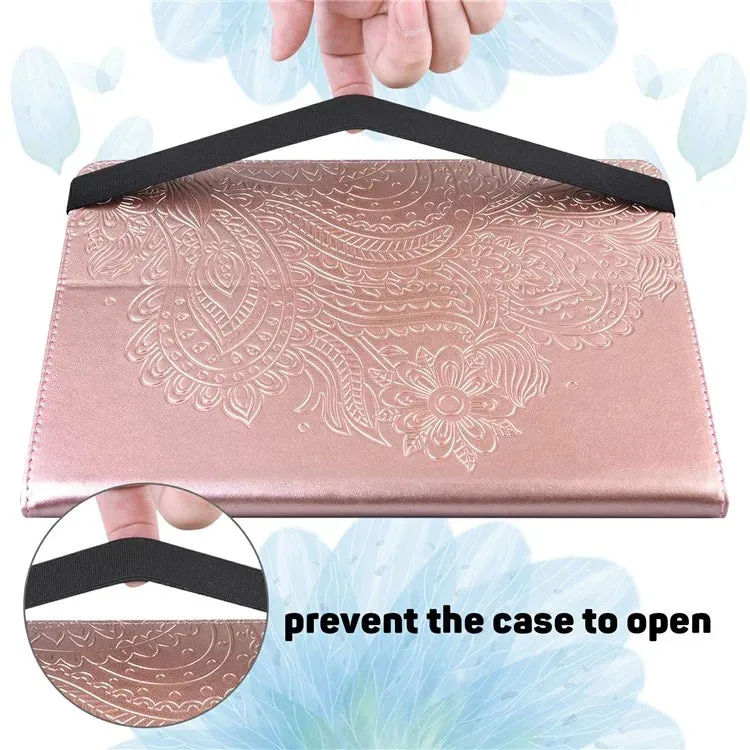 For Honor Pad X8a Case Peacock Flower Pattern Card Holder Leather Tablet Cover