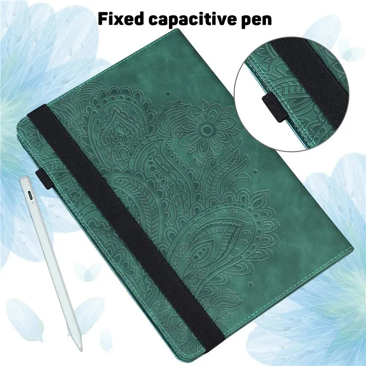 For Honor Pad X8a Case Peacock Flower Pattern Card Holder Leather Tablet Cover
