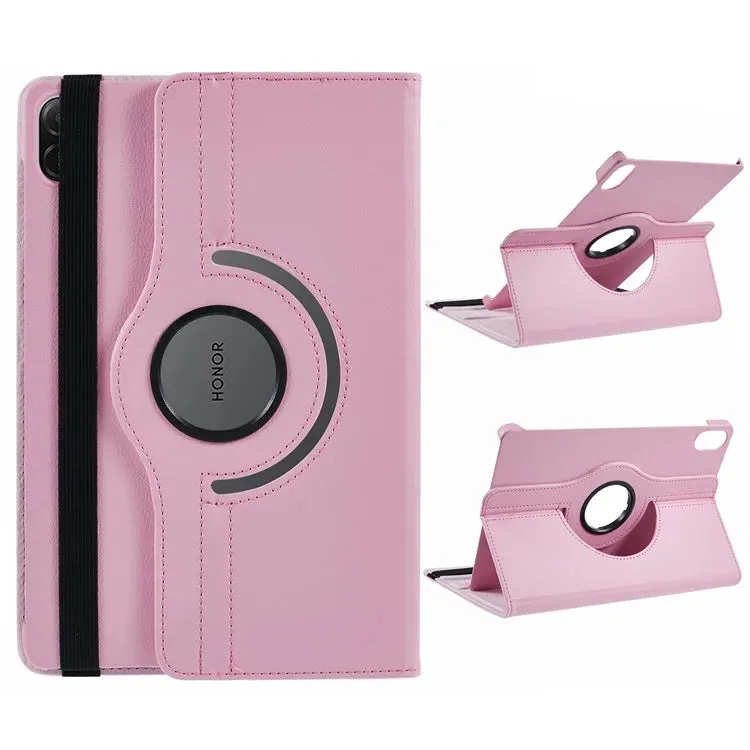 For Honor Pad X8a / Pad X9 Case Rotating Stand PU Leather PC Tablet Cover with Elastic Band