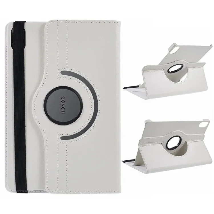 For Honor Pad X8a / Pad X9 Case Rotating Stand PU Leather PC Tablet Cover with Elastic Band