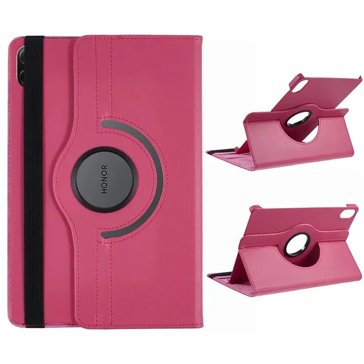 For Honor Pad X8a / Pad X9 Case Rotating Stand PU Leather PC Tablet Cover with Elastic Band