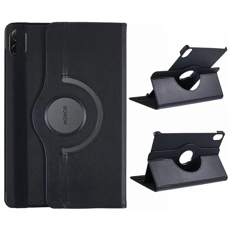 For Honor Pad X8a / Pad X9 Case Rotating Stand PU Leather PC Tablet Cover with Elastic Band