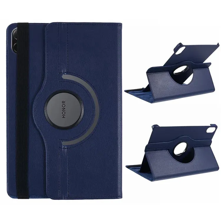 For Honor Pad X8a / Pad X9 Case Rotating Stand PU Leather PC Tablet Cover with Elastic Band