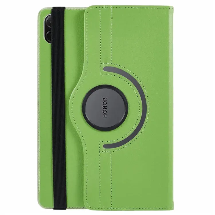 For Honor Pad X8a / Pad X9 Case Rotating Stand PU Leather PC Tablet Cover with Elastic Band