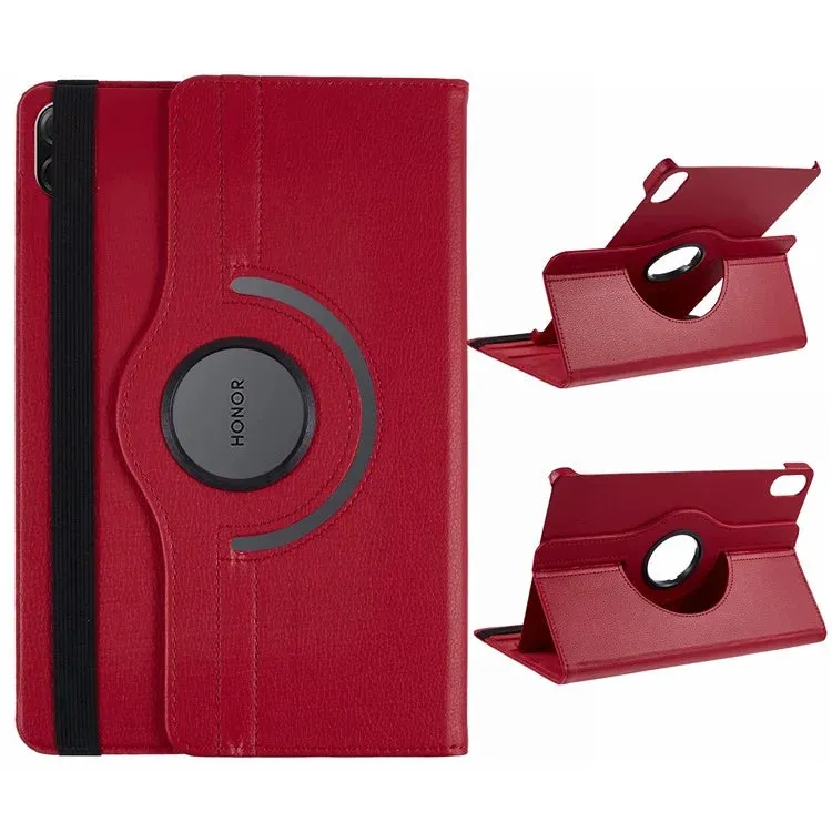 For Honor Pad X8a / Pad X9 Case Rotating Stand PU Leather PC Tablet Cover with Elastic Band