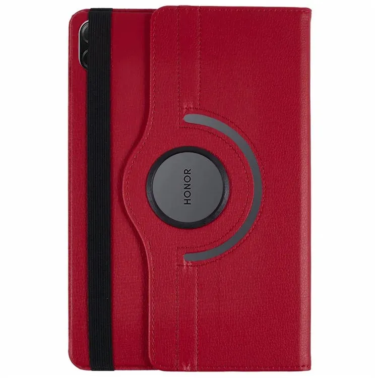 For Honor Pad X8a / Pad X9 Case Rotating Stand PU Leather PC Tablet Cover with Elastic Band