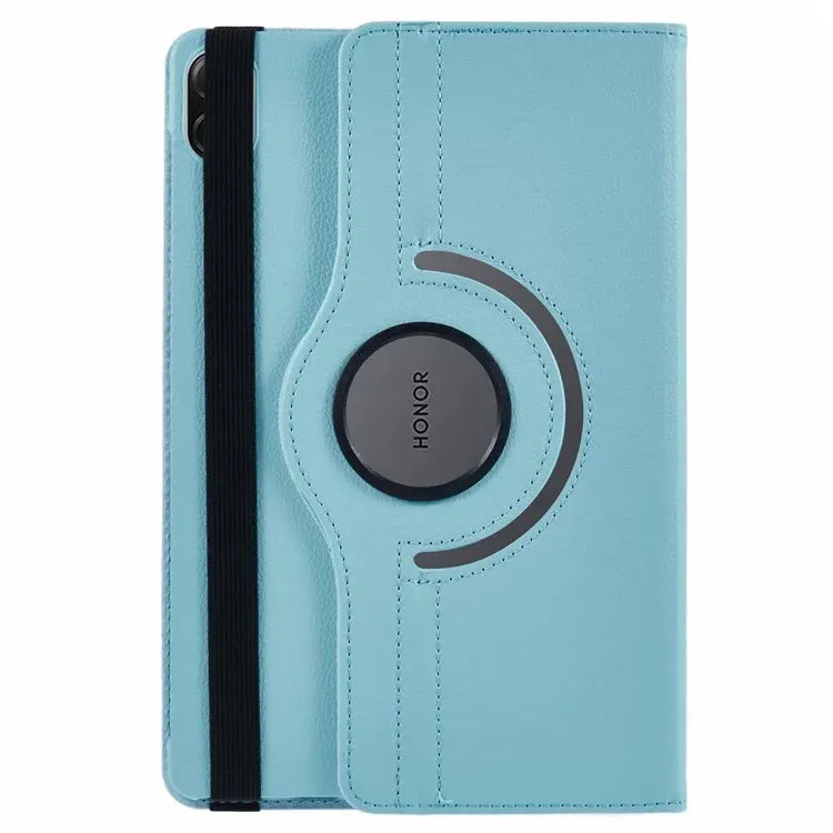 For Honor Pad X8a / Pad X9 Case Rotating Stand PU Leather PC Tablet Cover with Elastic Band
