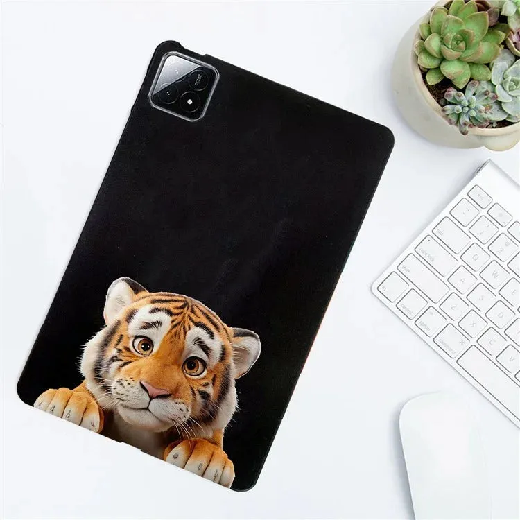For Xiaomi Pad 6S Pro 12.4 Case Pattern Printing Slim TPU Tablet Protective Cover