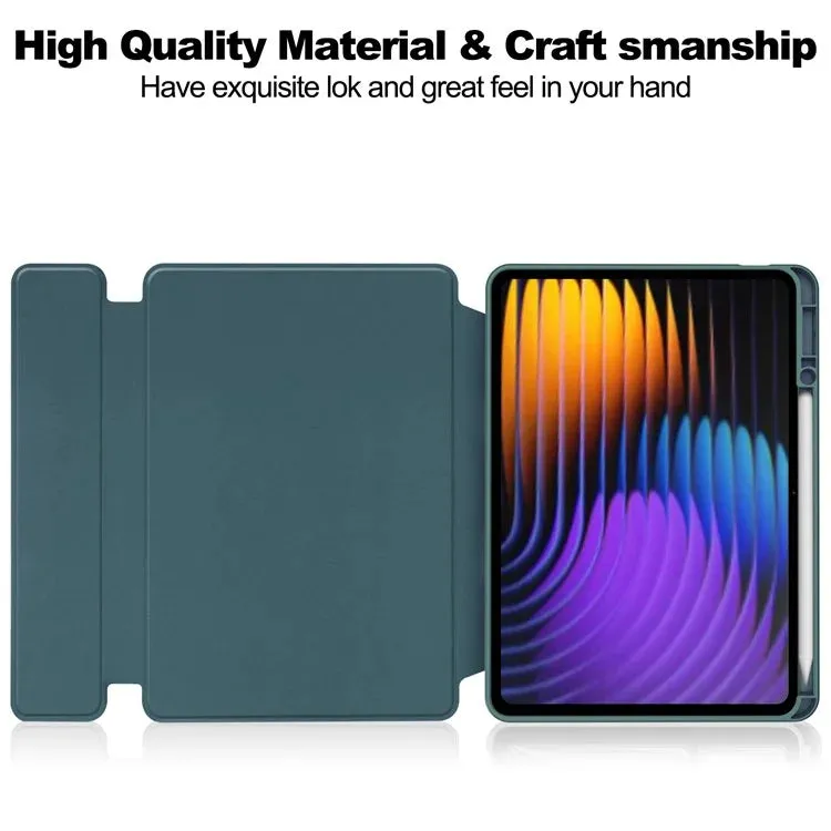 For Xiaomi Pad 7 Case 360° Rotary Stand PU Leather Acrylic Tablet Cover (Without Keyboard)
