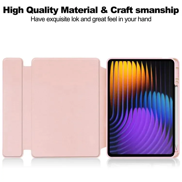 For Xiaomi Pad 7 Case 360° Rotary Stand PU Leather Acrylic Tablet Cover (Without Keyboard)