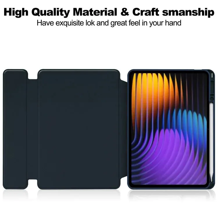 For Xiaomi Pad 7 Case 360° Rotary Stand PU Leather Acrylic Tablet Cover (Without Keyboard)