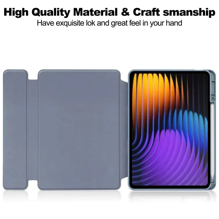 For Xiaomi Pad 7 Case 360° Rotary Stand PU Leather Acrylic Tablet Cover (Without Keyboard)