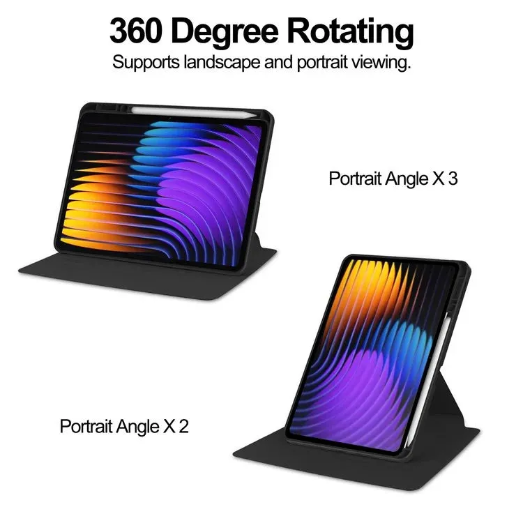 For Xiaomi Pad 7 Pro  /  Pad 7 Case 360° Rotary Stand PU Leather Acrylic Tablet Cover (Without Keyboard)