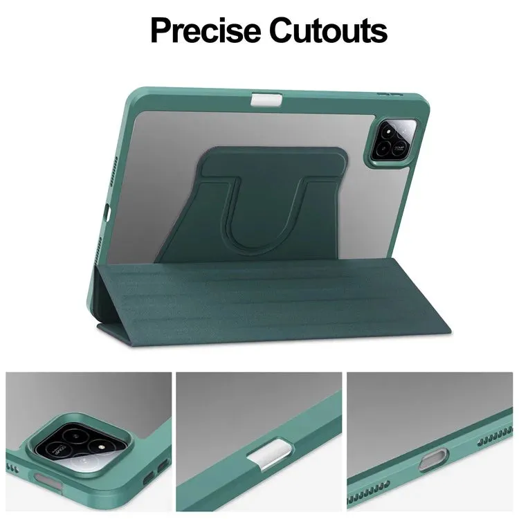 For Xiaomi Pad 7 Pro  /  Pad 7 Case 360° Rotary Stand PU Leather Acrylic Tablet Cover (Without Keyboard)
