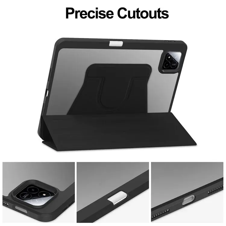 For Xiaomi Pad 7 Pro  /  Pad 7 Case 360° Rotary Stand PU Leather Acrylic Tablet Cover (Without Keyboard)