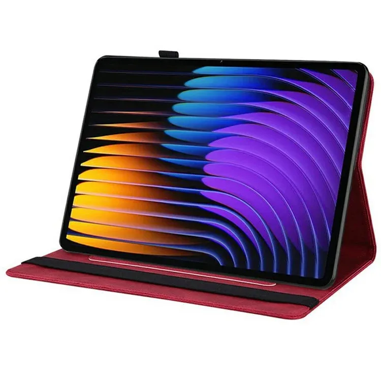 For Xiaomi Pad 7 Pro  /  Pad 7 Case Butterfly Flower Imprint PU Leather Tablet Cover with Card Slots
