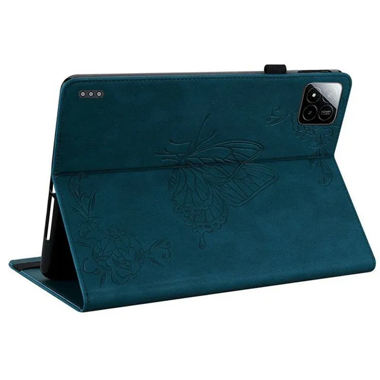 For Xiaomi Pad 7 Pro  /  Pad 7 Case Butterfly Flower Imprint PU Leather Tablet Cover with Card Slots