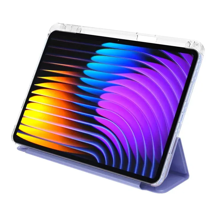 For Xiaomi Pad 7 Pro  /  Pad 7 Case PU Leather Origami Stand Clear Tablet Cover